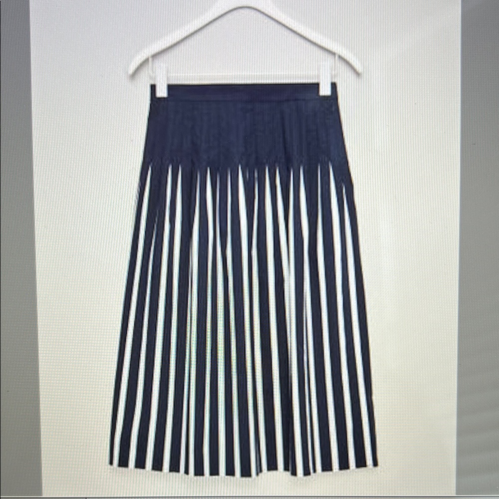 COS Damson Pleated Striped Skirt